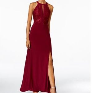 New | Nightway | Lace Halter Gown